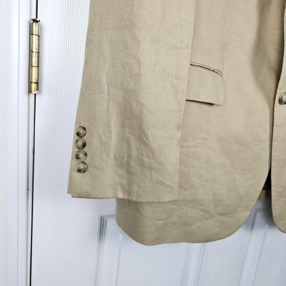 NWT 100% Linen Pronto Uomo Platinum Sport Coat Blazer Men's 44L Beachy Preppy - Picture 4 of 7